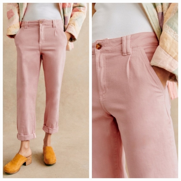 Sezane Manu Trousers in Pink size 42 NWT - Picture 4 of 12